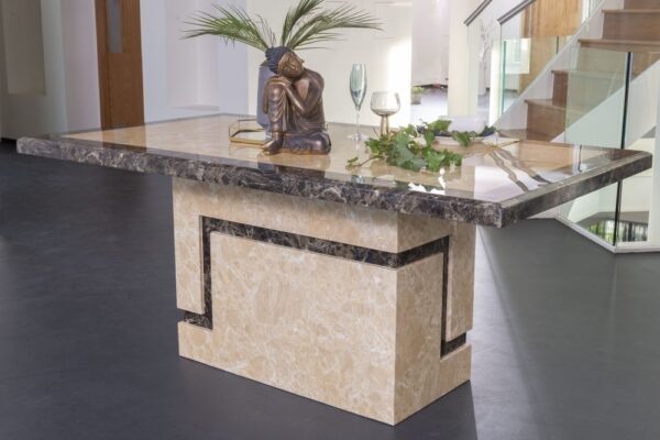 Venus Cream Marble 4/6 Seater Dining Table And Chair Set - Image 3
