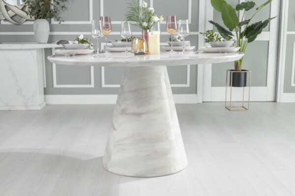 Cannes Marble 4 Seater Dining Table And Chair Set - Image 3