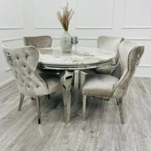 Louis Chrome Round Dining Table