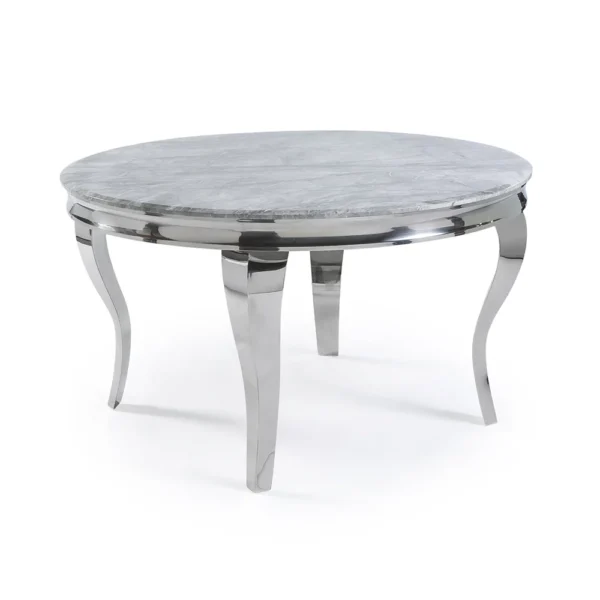 Louis Chrome Round Dining Table - Image 2