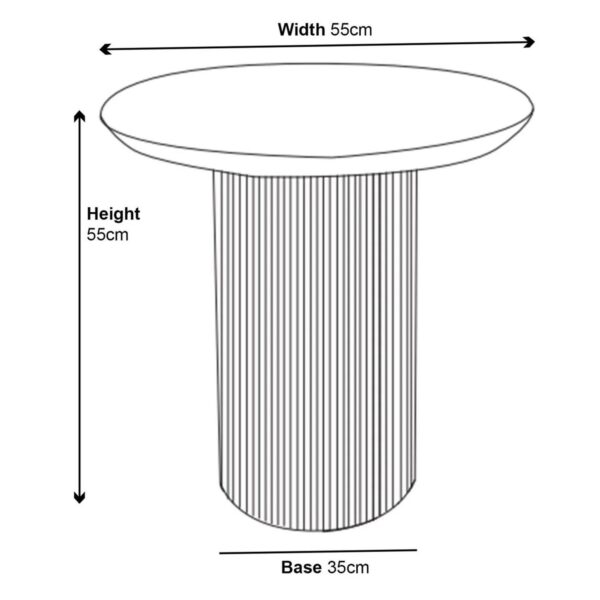 Mondrian White Melamine Top Round Fluted Lamp Table - Image 4