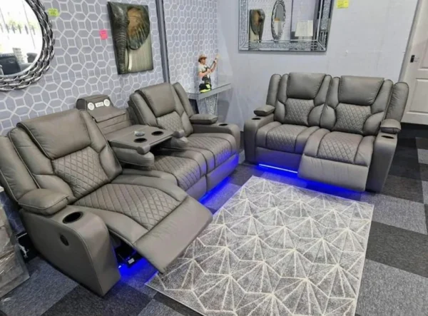 Electric Florence Leather Recliner 2Seater & 3Seater Set - Image 2