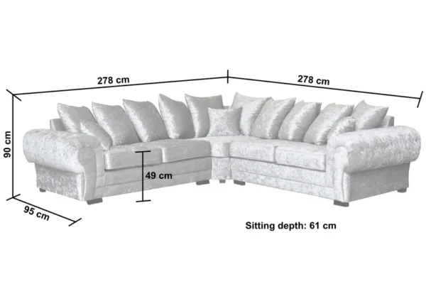 Veron Velvet Corner Sofa - Image 2