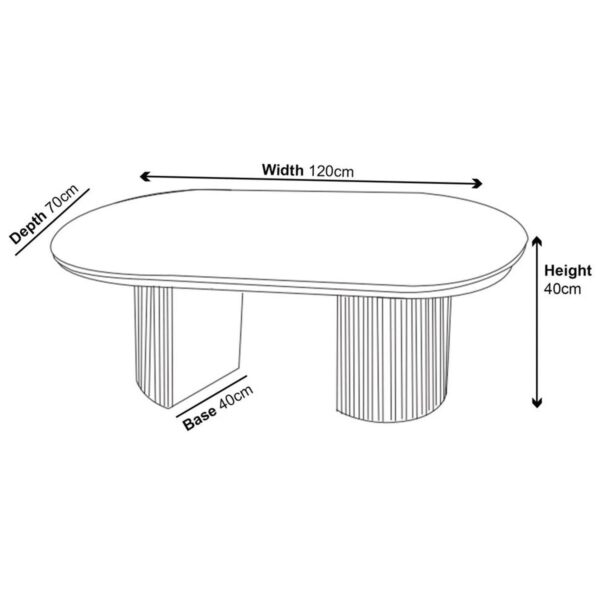 Mondrian White Melamine Top Oval Coffee Table - Image 5