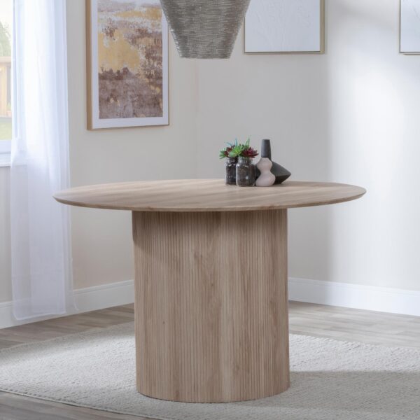Renzo Oak 120cm Round 4 Seater Dining Table And Chair Set