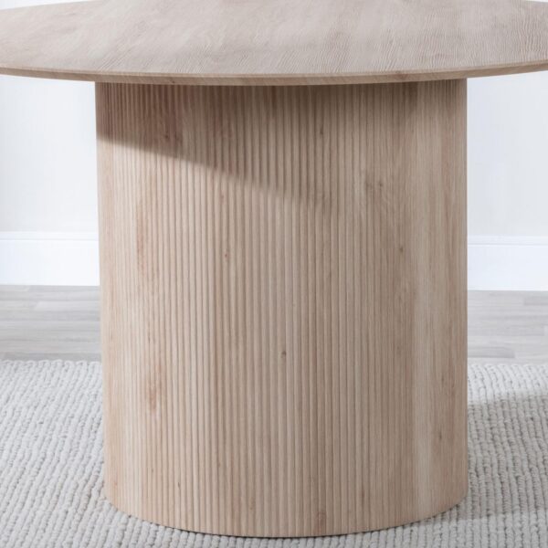 Renzo Oak 120cm Round 4 Seater Dining Table And Chair Set - Image 3