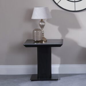 Dante Black Ceramic Fluted Lamp Table