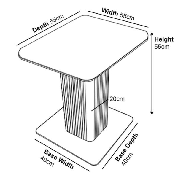 Dante Black Ceramic Fluted Lamp Table - Image 4