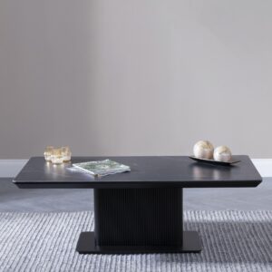 Dante Black Ceramic Fluted Coffee Table