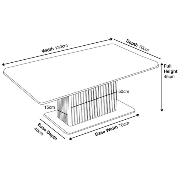 Dante Black Ceramic Fluted Coffee Table - Image 4