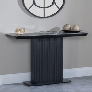 Dante Black Ceramic Fluted Console Table