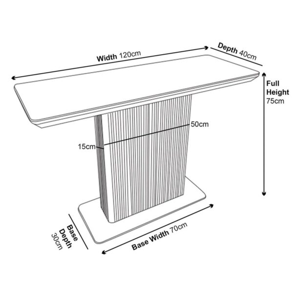 Dante Black Ceramic Fluted Console Table - Image 6