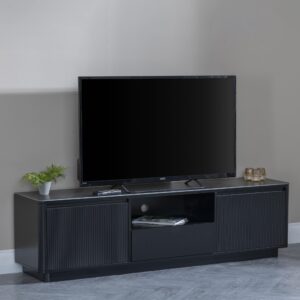 Dante Black Ceramic Fluted TV Unit
