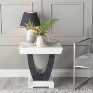 Omega White Marble Side Table