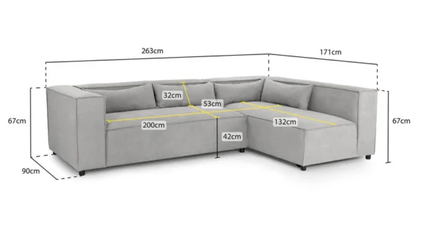 Becca Beige Universal Corner Sofa - Image 3