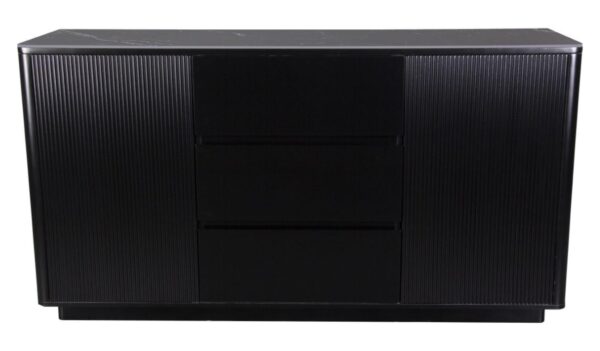 Dante Black Ceramic Fluted Large Sideboard - Image 6