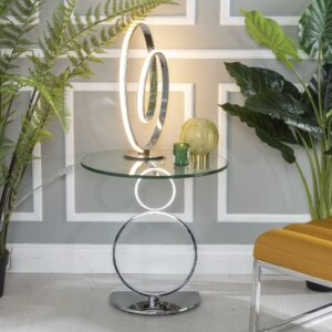 Virgo Glass Top Round Side Table