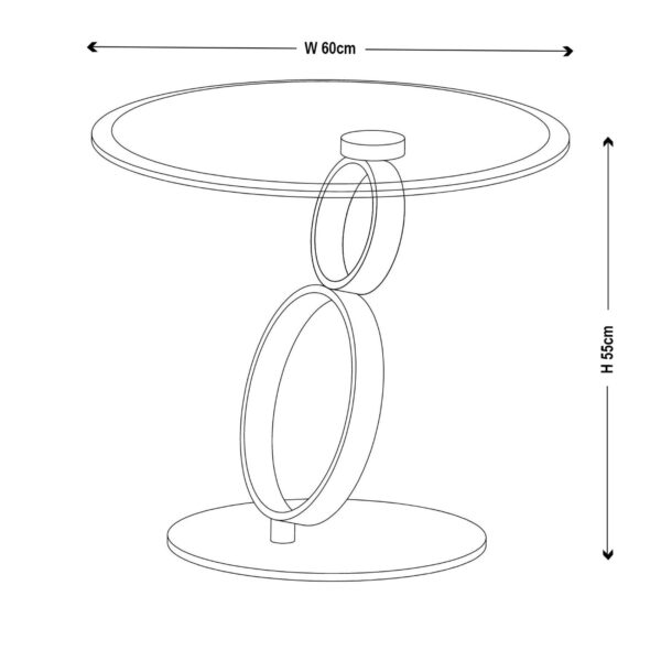 Virgo Glass Top Round Side Table - Image 5