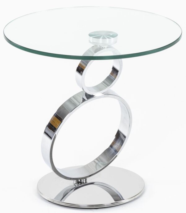 Virgo Glass Top Round Side Table - Image 4