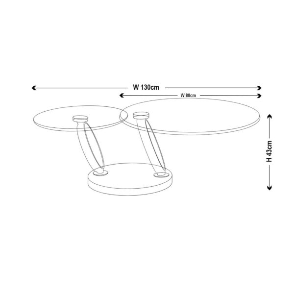 Virgo Swivel Glass Top Round Coffee Table - Image 3