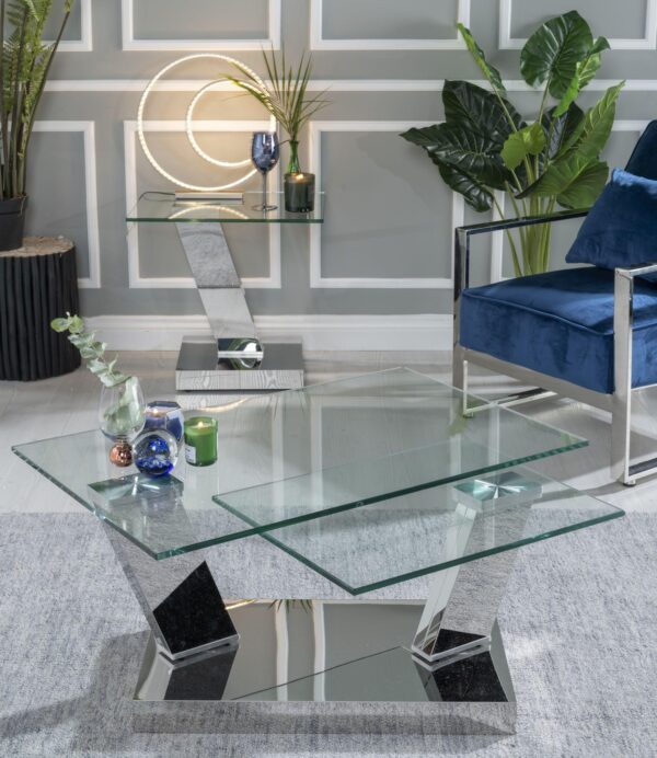 Enzo Swivel Glass Top Coffee Table - Image 2
