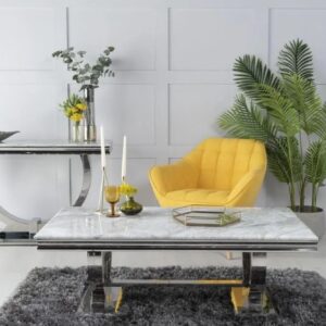 Welby Grey Marble and Chrome Coffee Table