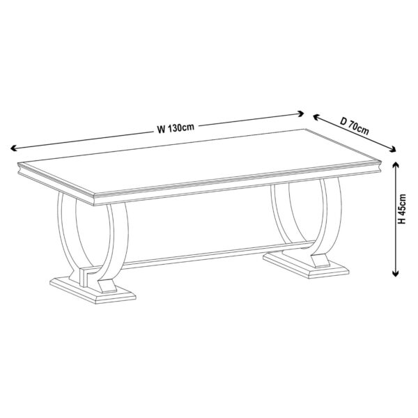 Welby Grey Marble and Chrome Coffee Table - Image 3