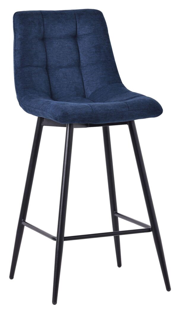 Elba Fabric High Back Barstool with Black Metal Legs - Image 2