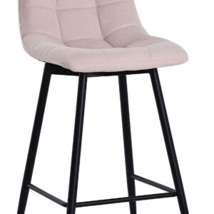 Elba Fabric High Back Barstool with Black Metal Legs