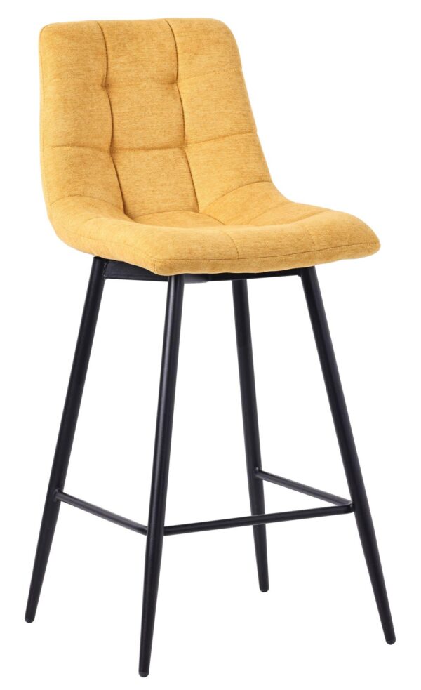 Elba Fabric High Back Barstool with Black Metal Legs - Image 6