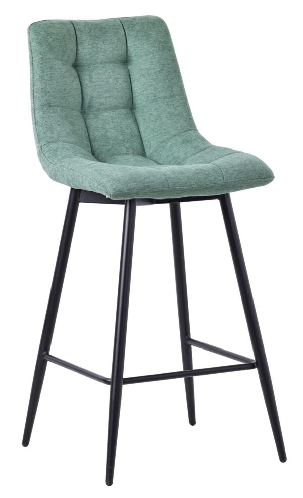 Elba Fabric High Back Barstool with Black Metal Legs - Image 8