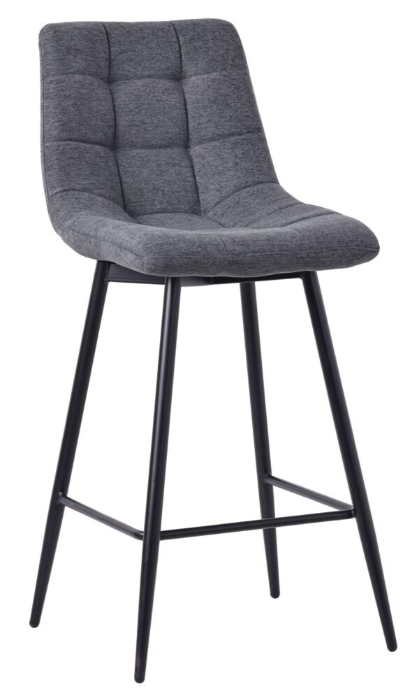 Elba Fabric High Back Barstool with Black Metal Legs - Image 9
