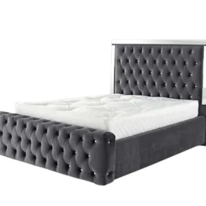 Upholstered Mirror Bed Frame