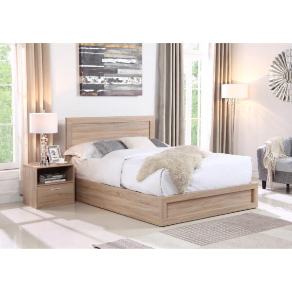 Yewtree Bedside Table And Ottoman Bed Set