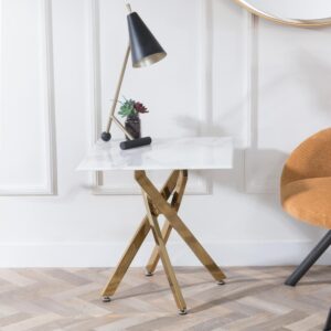 Sutton Gold Square Side Table - 55cm Table Top Options Available