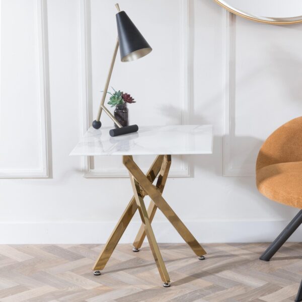 Sutton Gold Square Side Table - 55cm Table Top Options Available