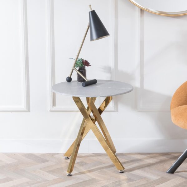 Sutton Gold Round Side Table - 55cm Top Options Available - Image 2