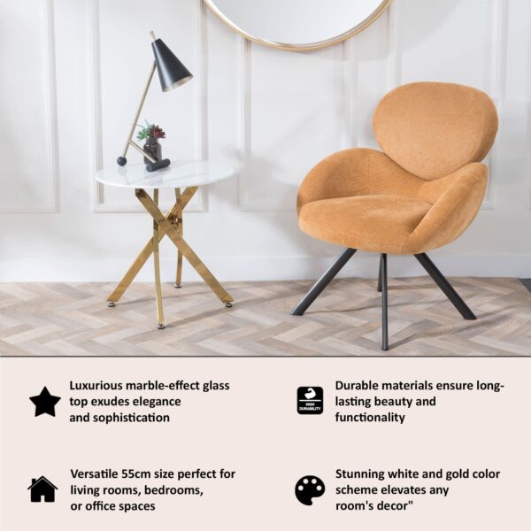 Sutton Gold Round Side Table - 55cm Top Options Available - Image 4