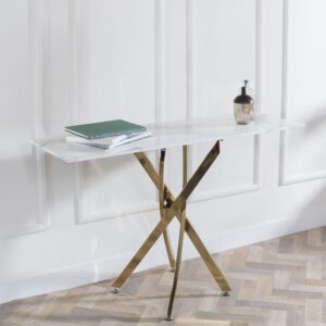 Sutton Gold Console Table - 120cm Glass Top Pattern Options Available