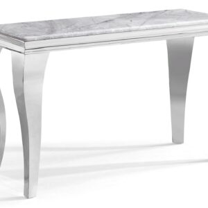 Merida Grey Marble and Chrome Console Table