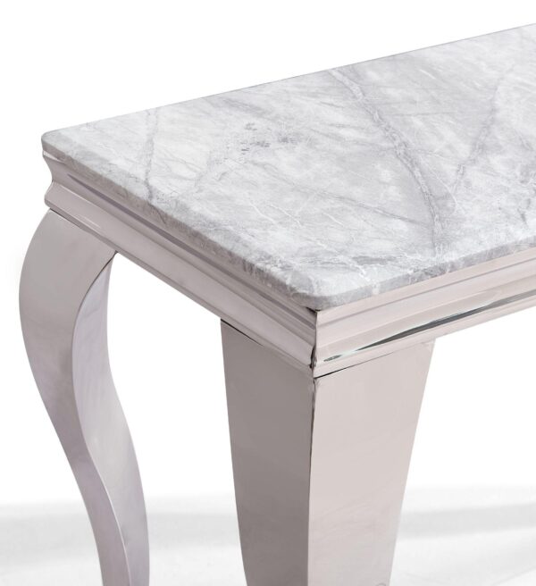 Merida Grey Marble and Chrome Console Table - Image 2