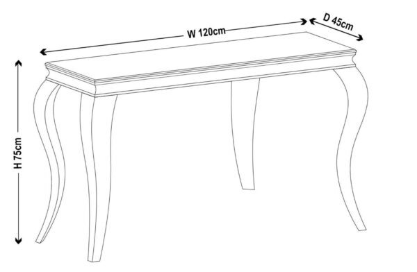 Merida Grey Marble and Chrome Console Table - Image 3