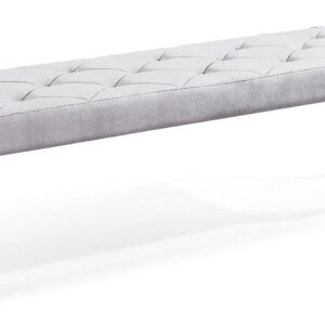 Merida Grey Velvet Fabric 170cm Dining Bench
