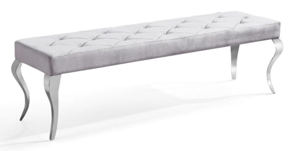 Merida Grey Velvet Fabric 170cm Dining Bench