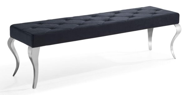 Merida Grey Velvet Fabric 170cm Dining Bench - Image 2