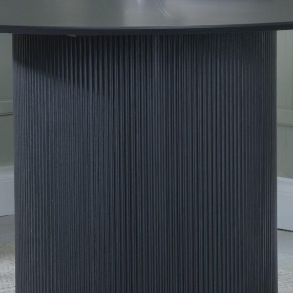 Renzo Black Round Dining Table And Chair Set - 120cm - Image 3