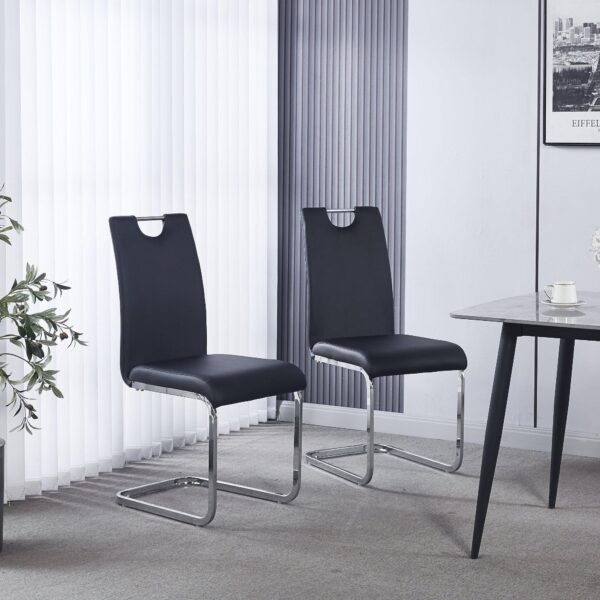 Renzo Black Round Dining Table And Chair Set - 120cm - Image 5