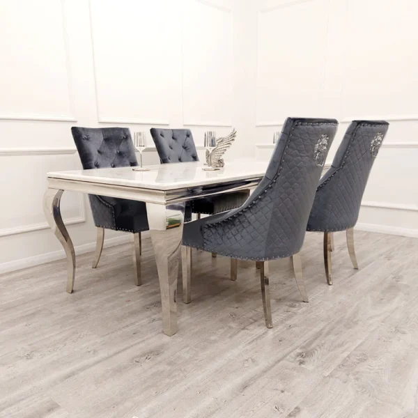 Louis Chrome Dining Table - Image 3