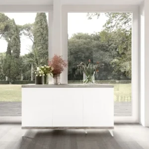 Modern Treviso White Italian Large Buffet 3 Door Sideboard