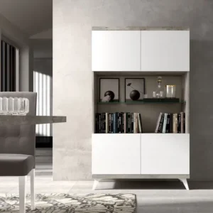 Modern Treviso White Italian 2 Door Vitrine
